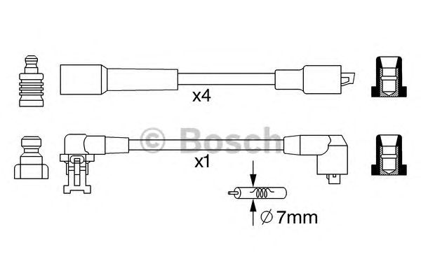 Комплект високовольтних проводів BOSCH 0 986 357 283