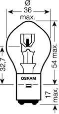 Лампа накаливания OSRAM 7327 (фара дальнего света, основная фара)