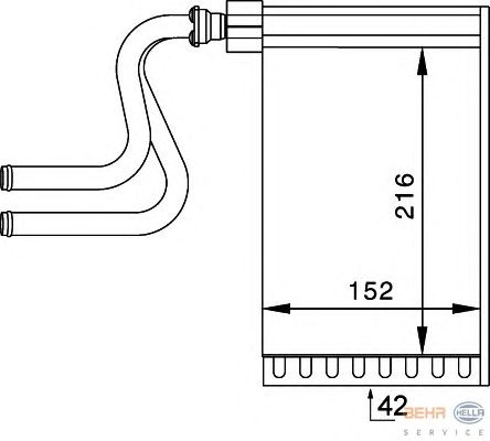 Радиатор отопителя HELLA 8FH 351 024-261