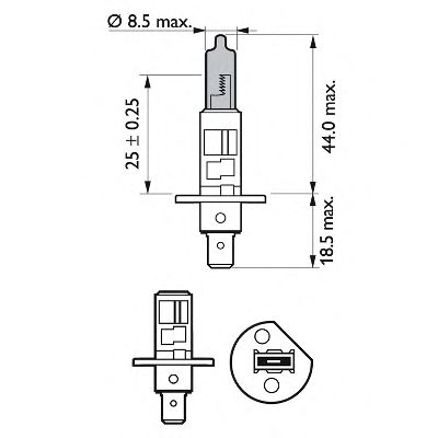 Лампа накаливания PHILIPS 12258BVUB1 (фара дальнего света, основная фара, противотуманная фара, фара с автоматической системой стабилизации)