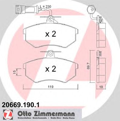 Тормозные колодки ZIMMERMANN 20669.190.1
