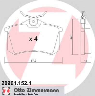 Тормозные колодки ZIMMERMANN 20961.152.1