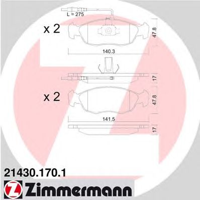 Тормозные колодки ZIMMERMANN 21430.170.1