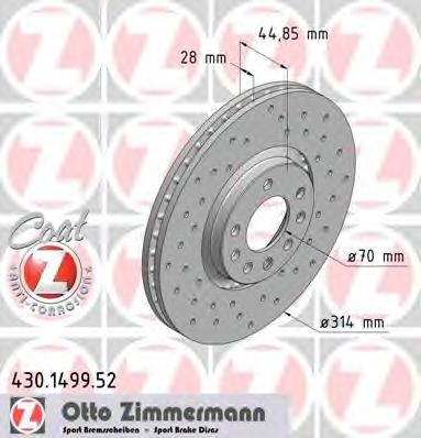Гальмівний диск ZIMMERMANN 430.1499.52
