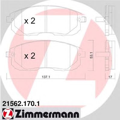 Тормозные колодки ZIMMERMANN 21562.170.1