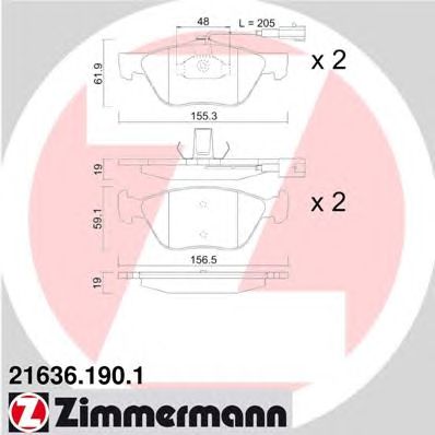 Тормозные колодки ZIMMERMANN 21636.190.1
