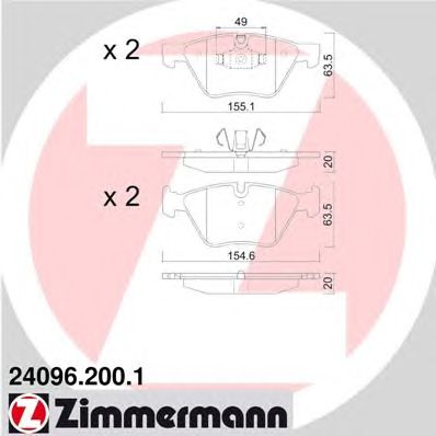 Тормозные колодки ZIMMERMANN 24096.200.1