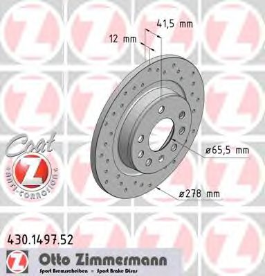 Гальмівний диск ZIMMERMANN 430.1497.52