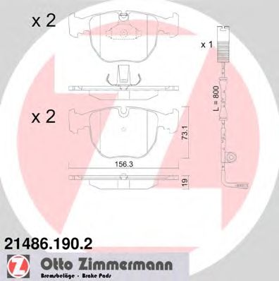 Тормозные колодки ZIMMERMANN 21486.190.2
