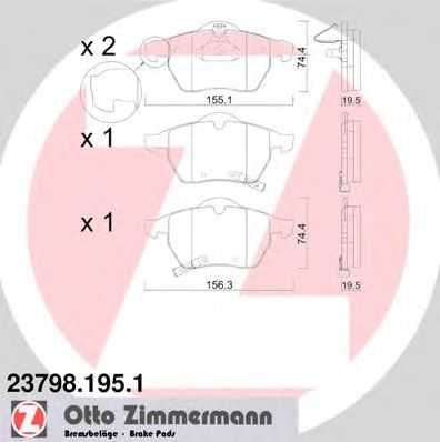 Тормозные колодки ZIMMERMANN 23798.195.1
