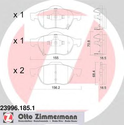 Тормозные колодки ZIMMERMANN 23996.185.1