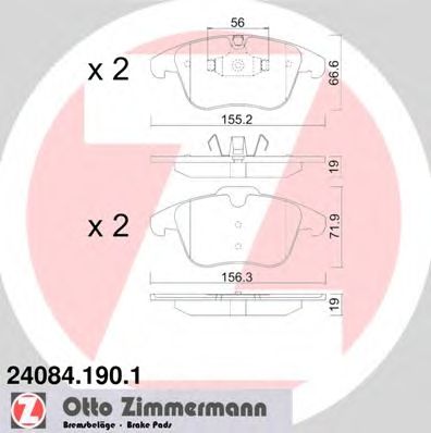 Гальмівні колодки ZIMMERMANN 24084.190.1