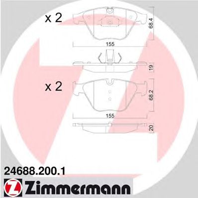 Тормозные колодки ZIMMERMANN 24688.200.1