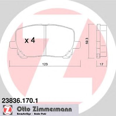 Тормозные колодки ZIMMERMANN 23836.170.1