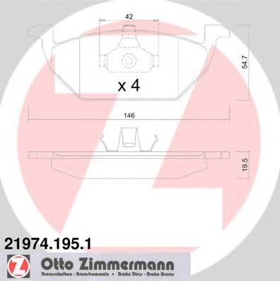 Тормозные колодки ZIMMERMANN 21974.195.1