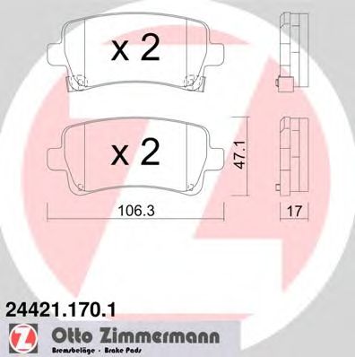 Гальмівні колодки ZIMMERMANN 24421.170.1