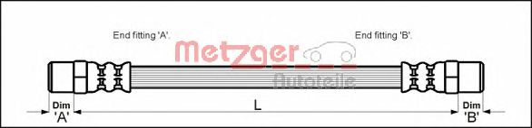Тормозной шланг METZGER 4111756