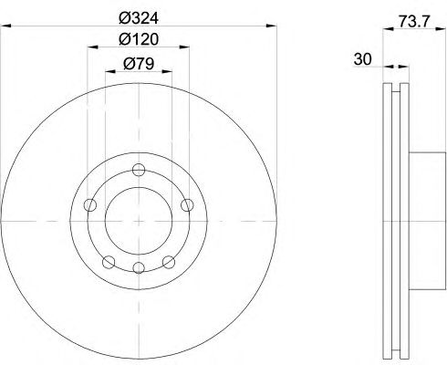 Тормозной диск HELLA 8DD 355 107-701