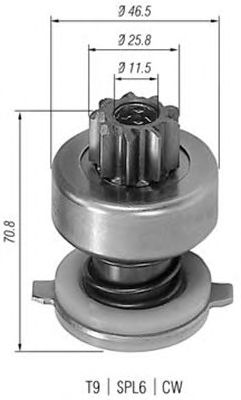 Бендикс стартера MAGNETI MARELLI 940113020029