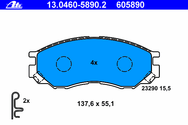 Тормозные колодки ATE 13.0460-5890.2