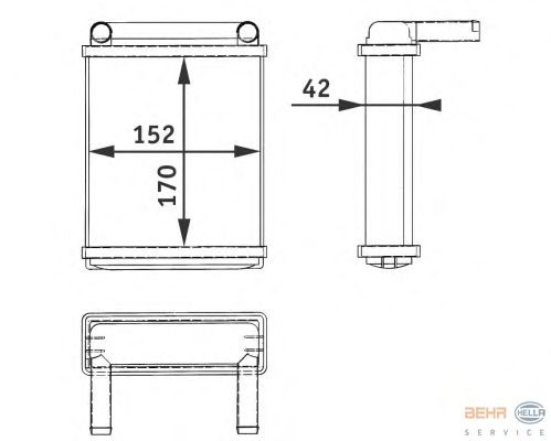 Радиатор отопителя BEHR HELLA SERVICE 8FH 351 312-521