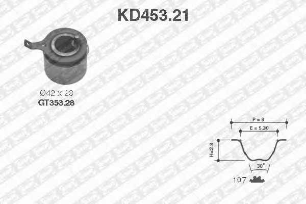 Комплект ремня ГРМ SNR KD453.21