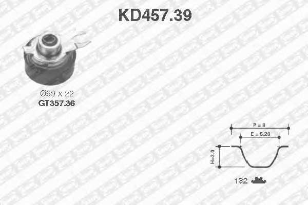 Комплект ремня ГРМ SNR KD457.39