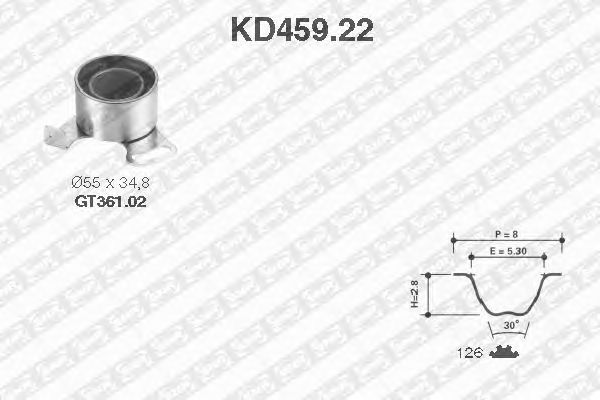 Комплект ремня ГРМ SNR KD459.22