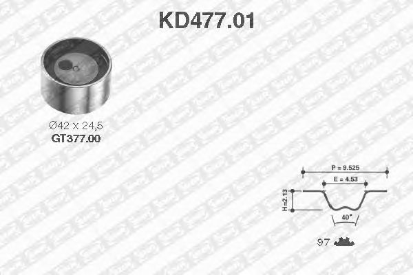 Комплект ремня ГРМ SNR KD477.01