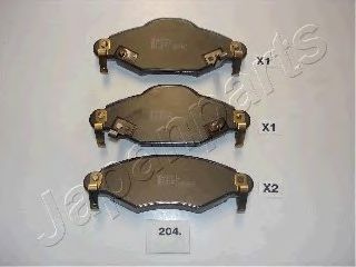 Тормозные колодки JAPANPARTS PA-204AF