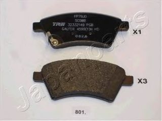Тормозные колодки JAPANPARTS PA-801AF