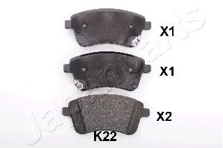 Тормозные колодки JAPANPARTS PA-K22AF