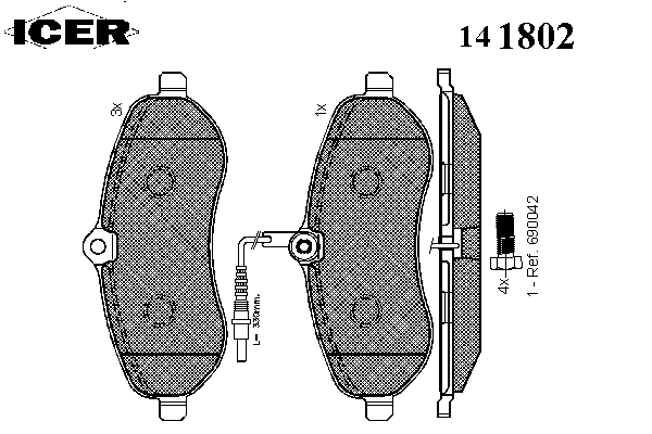 Тормозные колодки ICER 141802