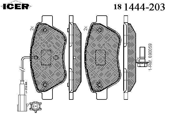 Тормозные колодки ICER 181444-203