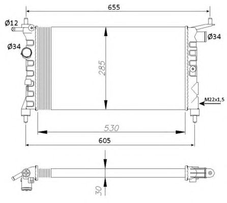 Радиатор, охлаждение двигателя NRF 50551