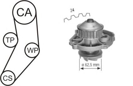 Помпа + комплект ГРМ AIRTEX WPK-161601