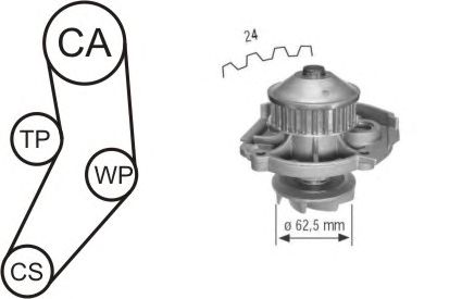 Помпа + комплект ГРМ AIRTEX WPK-161602
