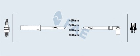 Комплект высоковольтных проводов FAE 83330