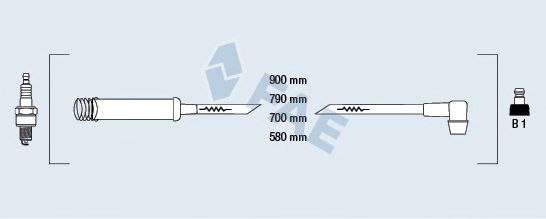 Комплект високовольтних проводів FAE 85960
