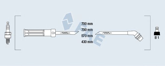Комплект высоковольтных проводов FAE 85995