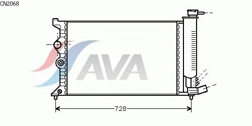 Радиатор, охлаждение двигателя AVA QUALITY COOLING CN2068