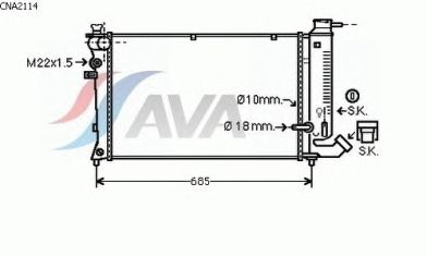 Радіатор, охолодження двигуна AVA QUALITY COOLING CNA2114