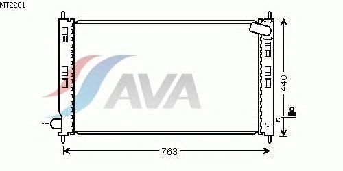 Радиатор, охлаждение двигателя AVA QUALITY COOLING MT2201