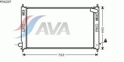 Радиатор, охлаждение двигателя AVA QUALITY COOLING MTA2207