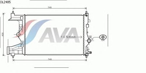 Радиатор, охлаждение двигателя AVA QUALITY COOLING OL2485