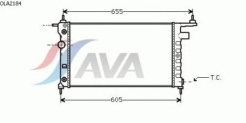 Радиатор, охлаждение двигателя AVA QUALITY COOLING OLA2184