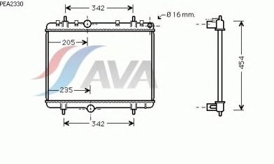 Радиатор, охлаждение двигателя AVA QUALITY COOLING PEA2330