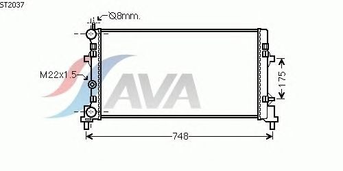 Радиатор, охлаждение двигателя AVA QUALITY COOLING ST2037