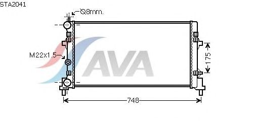Радиатор, охлаждение двигателя AVA QUALITY COOLING STA2041