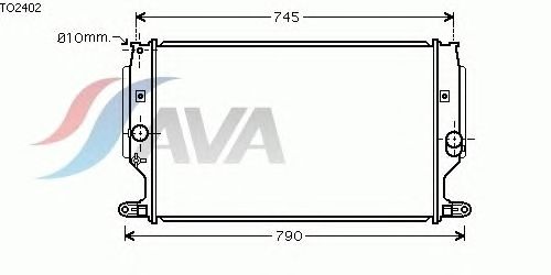 Радиатор, охлаждение двигателя AVA QUALITY COOLING TO2402